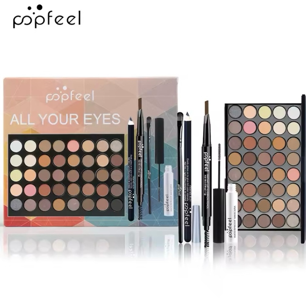 Popfeel Eye Shadow Palette Of 40 Various Neutral Colors W/Tools